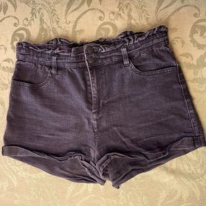 Blue Spice stretch denim shorts size 13.  Gathered waistband detail, rolled hem.